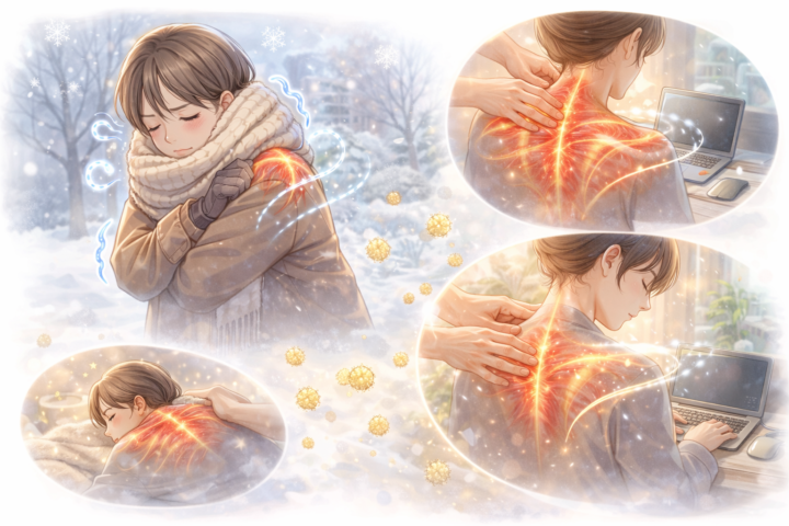 寒い冬に肩こりが増える本当の原因とマッサージの効果の画像