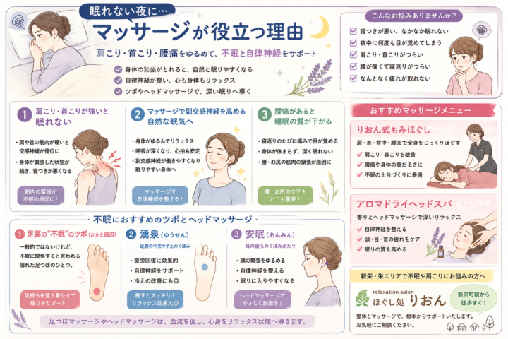 眠れない夜にマッサージが役立つ理由の画像