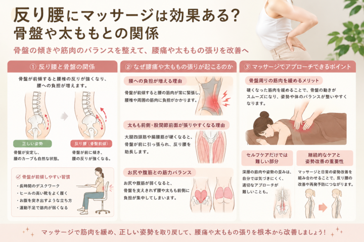 反り腰にマッサージは効果ある?骨盤や太ももとの関係の画像